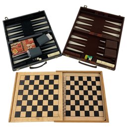 Collection Of Backgammon Game Sets & Wood Combination Gaming Set - #S18-3