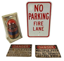 DANGER MULTIPLE FEED Metal Signs, NO PARKING Sign & Revolving Warning Light - #S6-2
