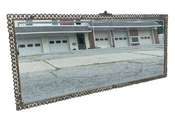 Vintage Mid-Century Brass Full Length Beveled Wall Mirror - #BR-6