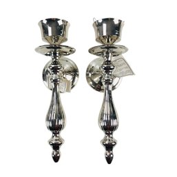 Silver Plated Solid Brass Candle Wall Sconces (Made In India) - #S8-2