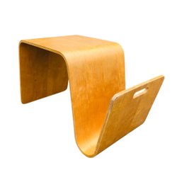 Bentwood Side Table With Magazine Rack - #BR