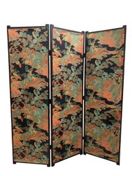Vintage Asian Inspired Black 3-Panel Room Divider - #BR-3
