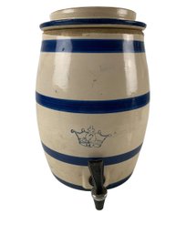 Vintage Robinson Ransbottom Blue Crown Stoneware 2-Gallon Water Cooler - #S19-4