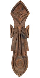 Vintage Carved Wood Tiki Mask Wall Plaque - #LBW-W