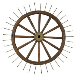 12-Spoke Wagon Wheel Hall Tree Clothing Rack / Wall Rack - #S24-1