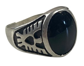 Sterling Silver Black Onyx Ring, Men's Size 11.25 - #JB
