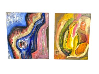 David Lester Blumer (Russian/Polish/American, 1935-2023) Abstract Oil On Canvas Paintings - #S5-1