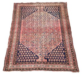 Vintage Persian Hand Knotted Wool Rug (4'7.5' X 5'11') - #S1-2