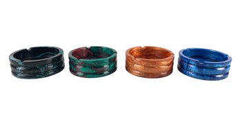 Collection Of Acrylic Resin Ash Trays (Set Of 4) - #S16-4