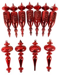 Red Mercury Glass Finial Christmas Tree Ornaments - #S16-1