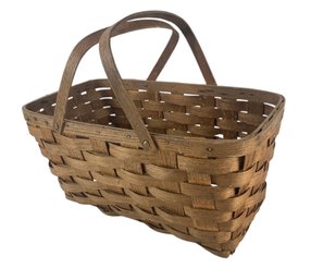 Antique Farmhouse Woven Splint Basket - #S6-4