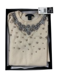 Saks Fifth Avenue Embellished Cashmere Sweater, Women's Size XS (NEW WITH TAGS) - #S15-3