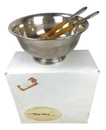 Silver-Plated Paul Revere Reproduction Salad Bowl Serving Set - #S7-4