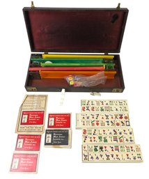 Vintage 1974 Royal Brand By Crisloid Mah Jong Set With Bakelite Racks & 164 Tiles - #S2-2