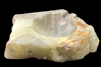 Carved Natural Agate Ashtray / Trinket Dish - #FS-4