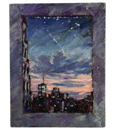 1992 Impressionist Urban Landscape Oil On Canvas Painting, Signed - #LBW-W