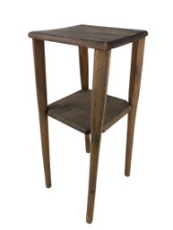 Vintage Wooden 2-Tier Tapered Leg Plant Stand - #FF