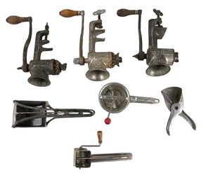 Griswold Puritan No. 11 Meat Grinder, Universal No. 2 Meat Grinder, Food Mill & More - #S17-2