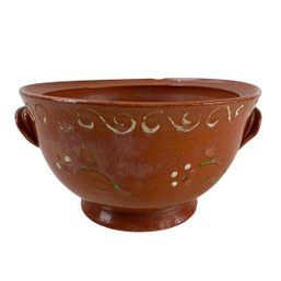 American Slip Decorated Redware Pottery Bowl - #S8-2