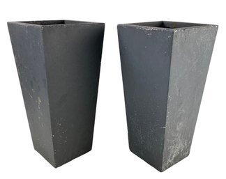 Tall Concrete Tapered 20-Inch Planters (Set Of 2) - #FF