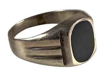 Sterling Silver Onyx Men's Ring (Size 14-3/4) - #JC-B