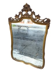 Baroque Style Gilded Wall Mirror With Floral Accents - #BR