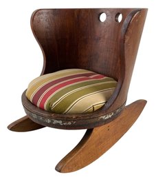 Vintage Barrel Back Children's Wooden Rocker - #S13-1