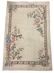 Floral Wool Area Rug, Made In India - #BR