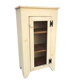 Farmhouse-Style Jelly Cabinet With Mesh Wire Doors - #FF