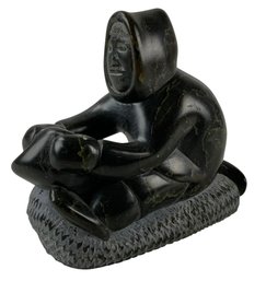 Signed Canadian Inuit Carved Soapstone Sculpture - #FS-5