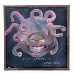 Surrealist Acrylic On Canvas Painting, 'Your Intellect Is Insufficient' - #SC