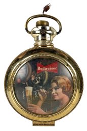 Budweiser Beer Pocket Watch Style Lighted Rotating Clock - #S11-5