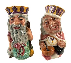 Staffordshire Shorter & Son Father Neptune & Old King Cole Character Jugs - #S13-1