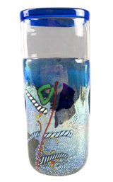 Vintage Kosta Boda Bertil Vallien Satellite Cylinder Vase, Signed - #S8-2