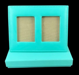 Tiffany & Co. Tiffany Blue Leather & Linen Photo Frame With Original Box - #S13-3