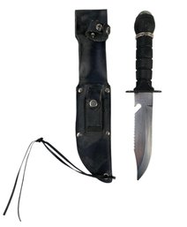 420 Stainless Survival Knife With Compass, Sheath & Sharpening Stone - #JC-L