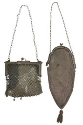 Antique German Silver Mesh Evening Bags (Set Of 2) - #JC-L