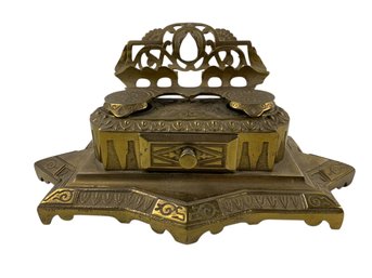 Antique Bradley & Hubbard Mfg. Co. #6062 Cast Metal Double Inkwell Stand - #FS-6