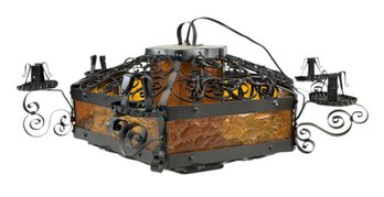 Amber Stained Glass Chandelier - #S4-4