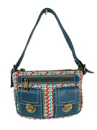 Marc Jacobs Cammie Tweed & Leather Handbag (Made In Italy) - #S14-3