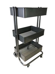 3-Tier Metal Rolling Utility Cart - #BR