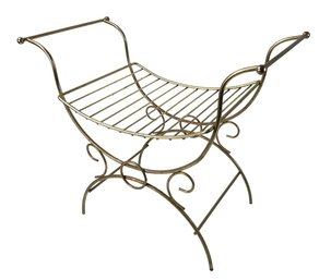 Hollywood Regency Metal Vanity Stool - #S4-F