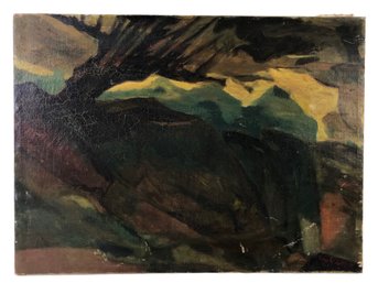 1917 Abstract Expressionist Oil On Canvas Painting, Signed Schmidt-Rottluff - #B4