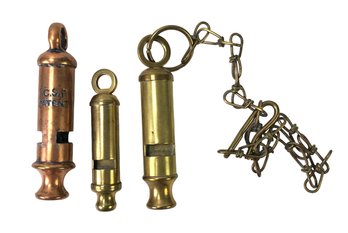 Collection Of Brass & Copper Whistles - #S19-3