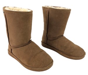 BEARPAW Sheepskin & Wool Lined Short Brown Boots, Women's Size 9- #S18-2