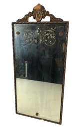 Vintage Etched Glass Wall Mirror By H. Noyer Glass Co., Cincinnati OH - #R1