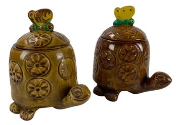 McCoy Pottery Tommy Turtle Cookie Jars (Set Of 2) - #S8-2