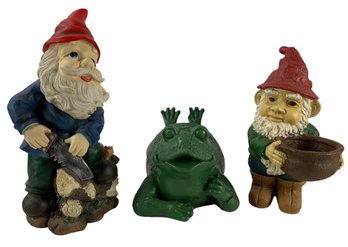 Collection Of Frog & Gnome Garden Ornaments - #S3-2
