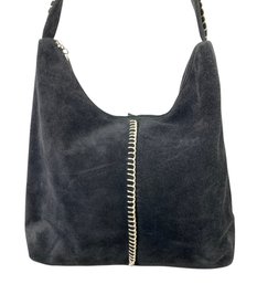 MAXX New York Black Suede Leather Hobo Shoulder Bag - #S19-3