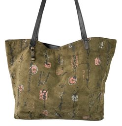 Chico's Suede Leather Tote Bag, Made In India - #S19-4